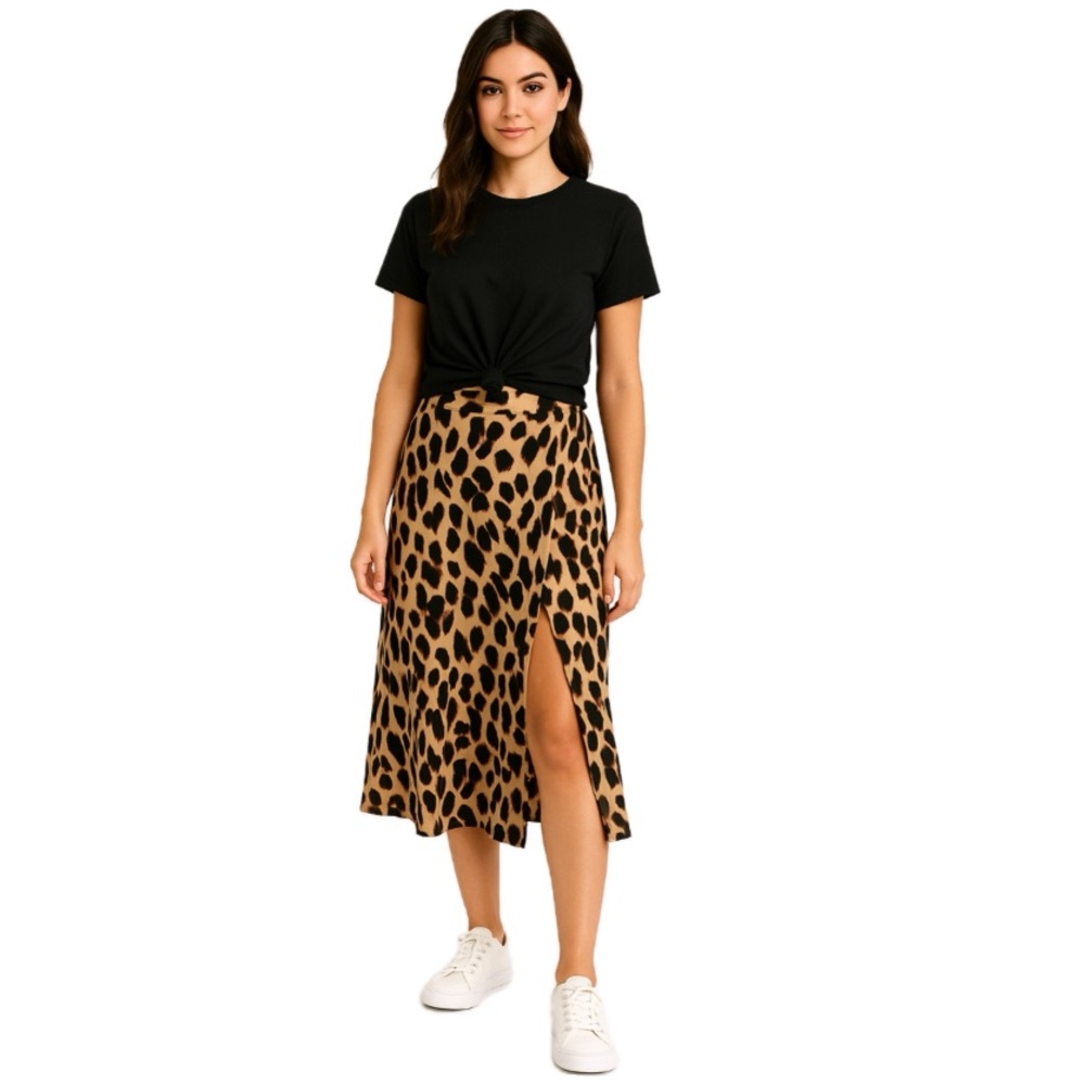 Newchoice, 🐆 Leopard Wrap Midi Skirt – Tie Waist – Flowy & Chic , Size S